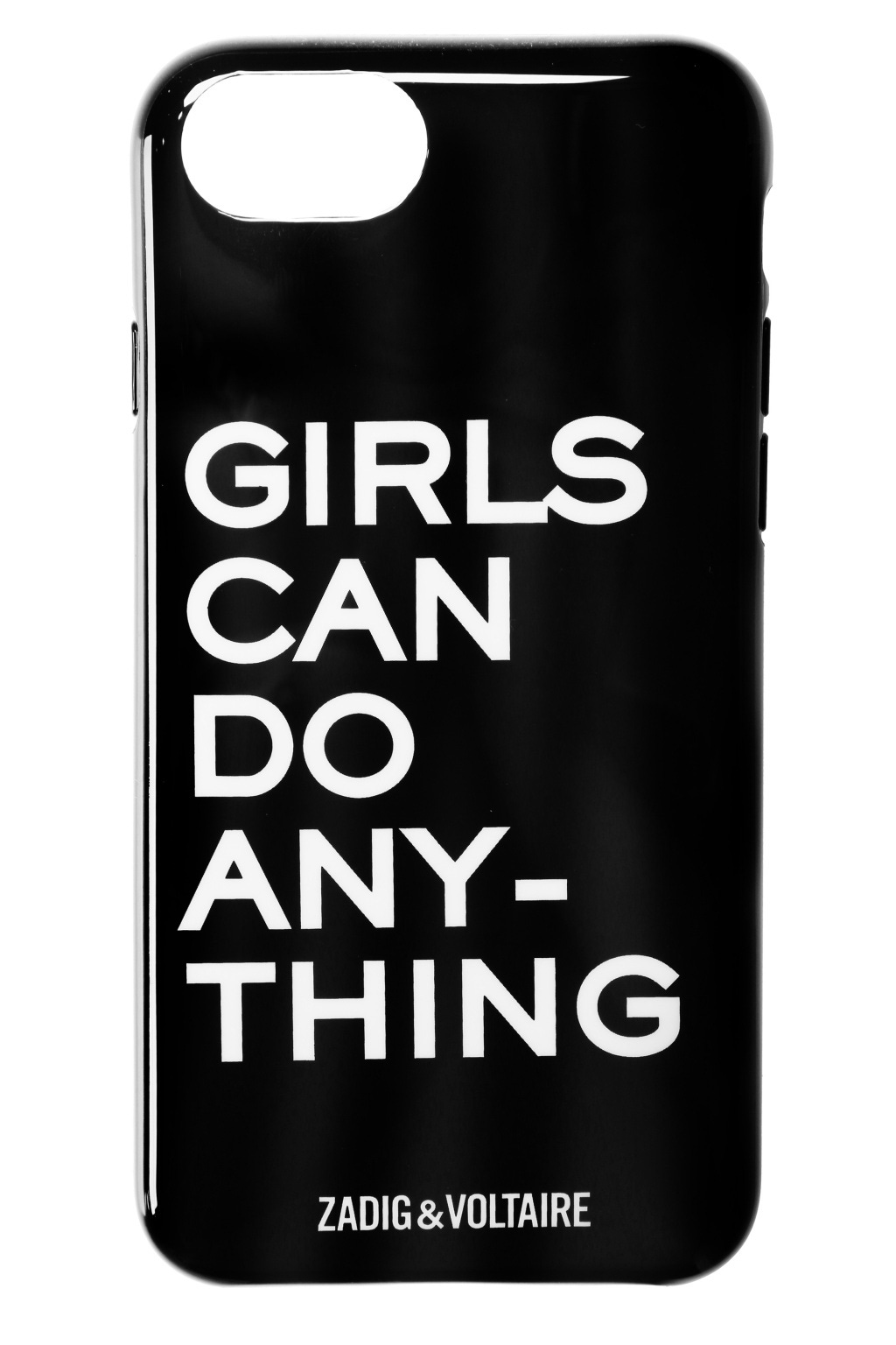 Black Iphone 8 case Zadig & Voltaire  reading "Girls Can Do Any-thing"