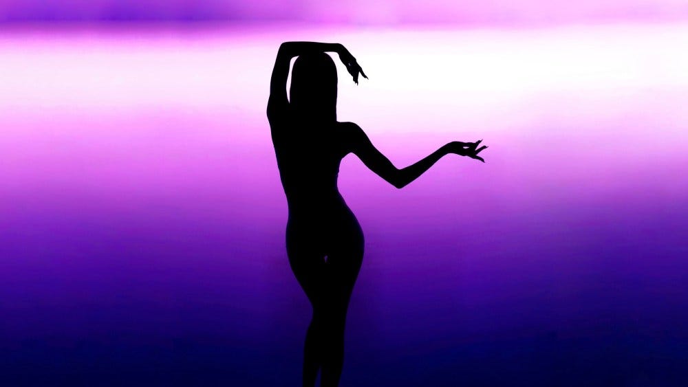 A promotional image showing Lisa’s silhouette ahead of her debut at Paris’s Crazy Horse cabaret.