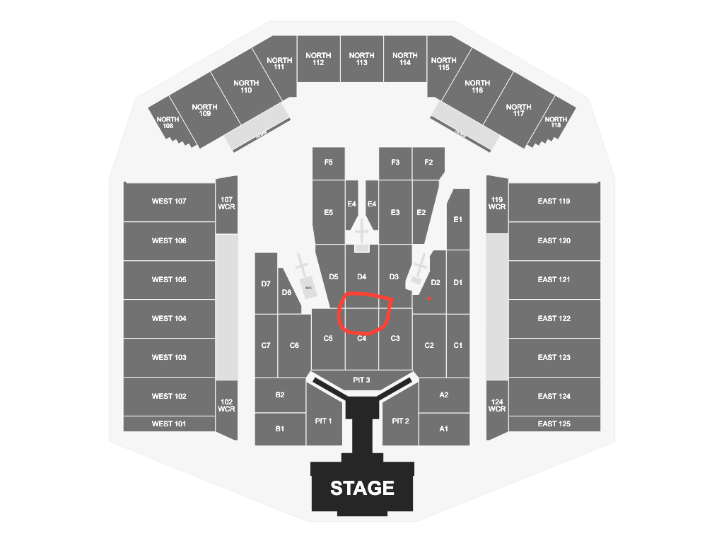 https://images.app.goo.gl/7rQMFfCUfhWJ3FbB9 with a red circle & dot showing the camera crew placement and my seat, respectively